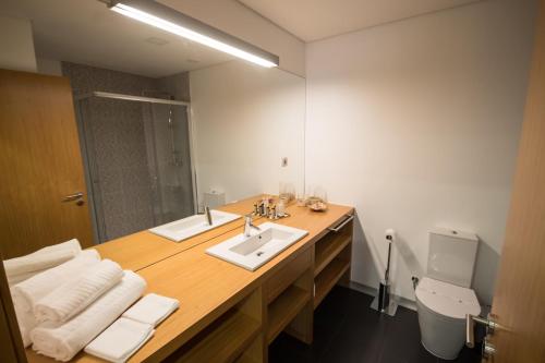 a bathroom with a sink and a toilet at Bugalha My Loft Douro 1 in Peso da Régua