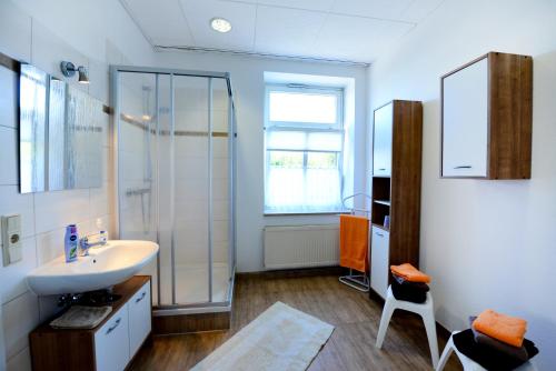 Bilik mandi di Ferienwohnung Zittau