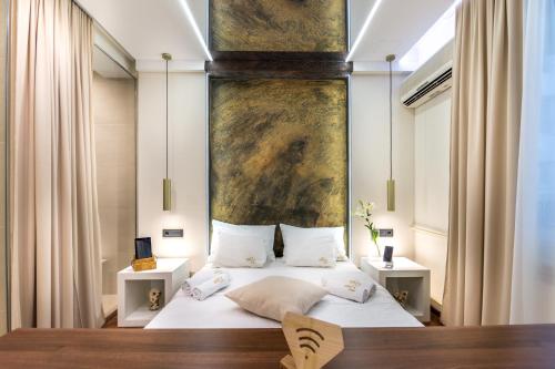 Säng eller sängar i ett rum på Onyx luxury apartments