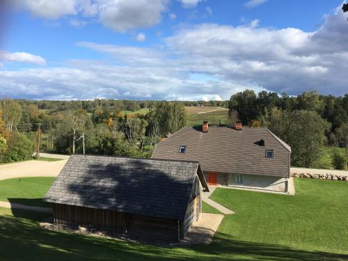 an overhead view of a house with a roof at Vasekoja Holiday Center in Vahtseliina