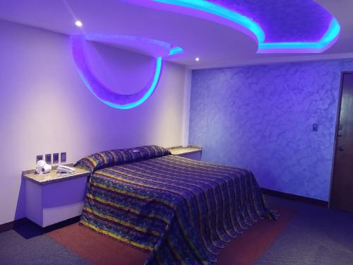 Un pat sau paturi într-o cameră la Hotel Siesta del Sur