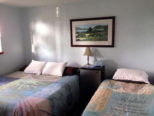
A bed or beds in a room at God's Peace of Maui
