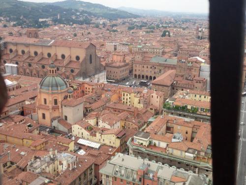 an aerial view of a city with buildings at B&B Marana 14 Casa di Campagna in Bologna