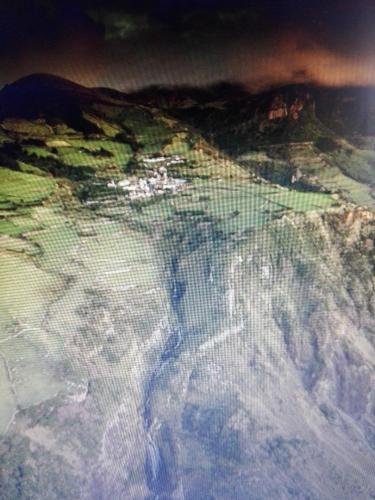 an aerial view of a river on top of a mountain at Casa vicente in Santa Cruz das Flores