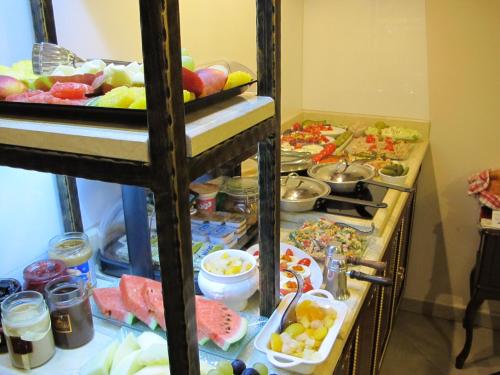 a buffet of food on top of bunk beds at Arbia Dorka Heritage Palace in Varaždin