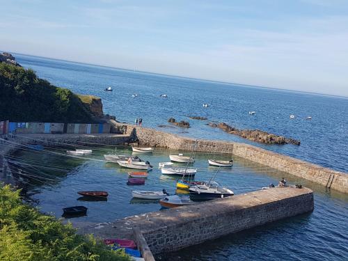 a group of boats in a body of water at Les Gîtes d'Herquetot -" Les Bruyères" in Vasteville