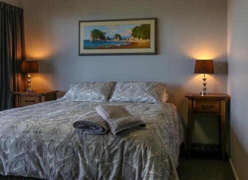 Posteľ alebo postele v izbe v ubytovaní Two Tuis Accomodation