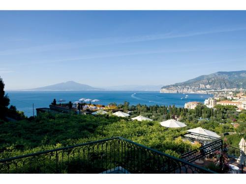 a view of the ocean from a hill at Grand Hotel Capodimonte in Sorrento