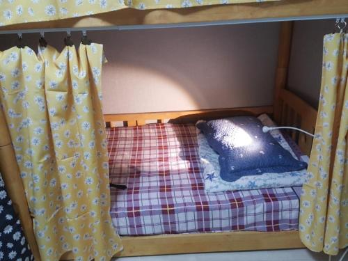 Cama en litera con cortina en ICOS Guesthouse 1 - Female Only, en Seúl