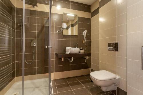 Koupelna v ubytování Hotel Na Vývoji
