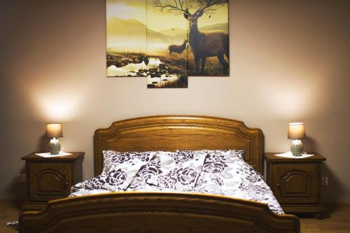 Posteľ alebo postele v izbe v ubytovaní Gospodarstwo Agroturystyczne Chata na Izerskim Wzgórzu