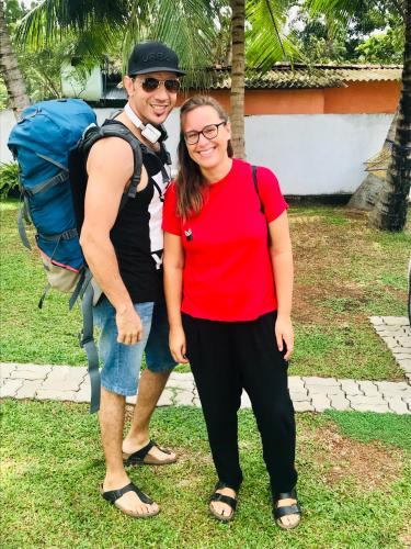 a man and a woman posing for a picture at White Villa Airport Transit Hotel in Katunayake