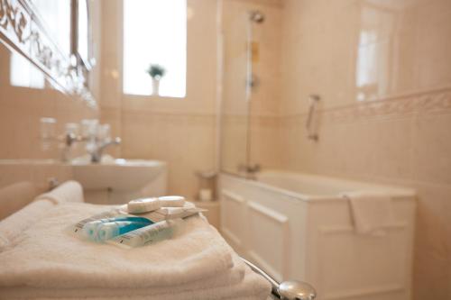 A bathroom at The Diplomat Hotel 