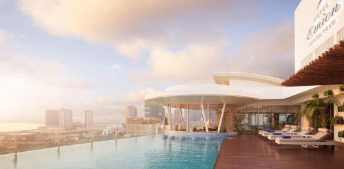 a rendering of a building with a swimming pool at Hotel Emion Phnom Penh in Phnom Penh