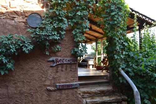 a house with ivy growing on the side of it at Louteiro de las Médulas in Orellán
