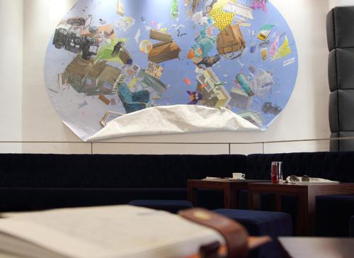 a room with a large painting on the wall at Culture Hotel Centro Storico in Naples