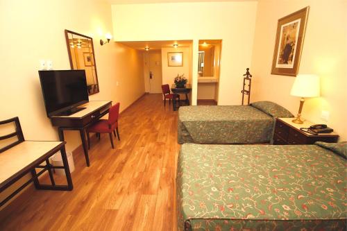 TV a/nebo společenská místnost v ubytování Dayrell Hotel e Centro de Convenções