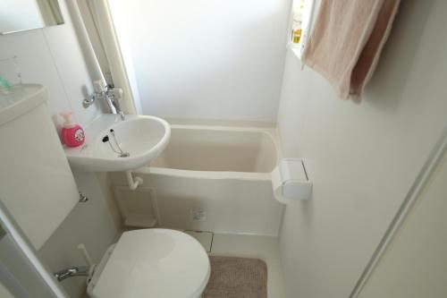 a small bathroom with a toilet and a sink at COCO Nakameguro 201 in Tokyo