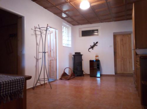a room with a room with musical instruments on the wall at Chalupa u kostela in Lukov