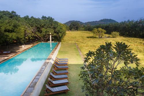 Bazén v ubytování Sigiriana Resort by Thilanka nebo v jeho okolí
