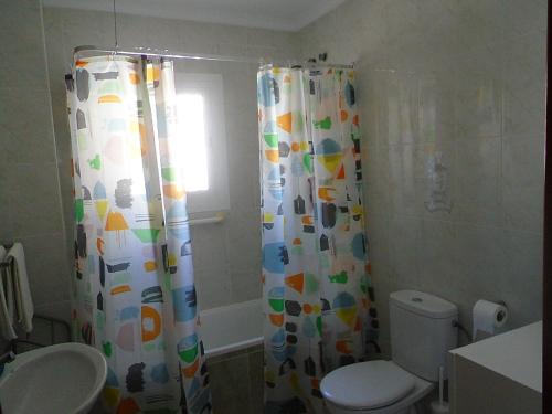ネルハにあるNERJA 3aのバスルーム(トイレ、シャワーカーテン付)