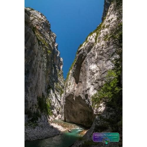 a canyon in the mountains with a river at Hotel Les Restanques De Moustiers in Moustiers-Sainte-Marie