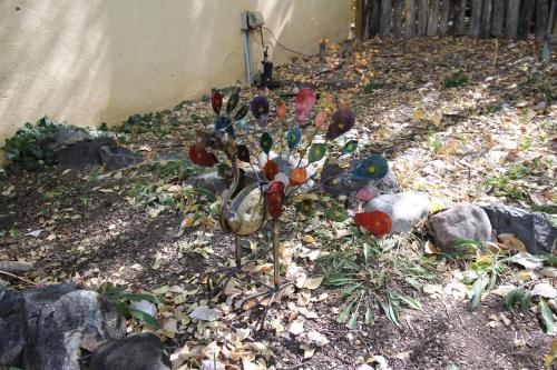 a group of glass objects sitting on the ground at Dreamcatcher B&B in Taos