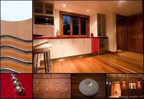 a collage of pictures of a kitchen at Cottage In The Woods - Formerly King Ludwigs Cottage in Maleny