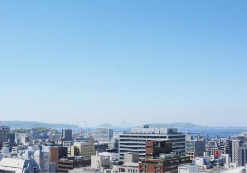 Vista general de Fukuoka o vista desde el hotel