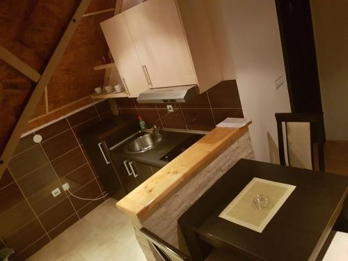 a small kitchen with a sink and a counter at VILA KRUNA Apartments in Kopaonik