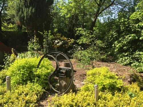 a metal object in the middle of a garden at SKRZAT in Tumlin