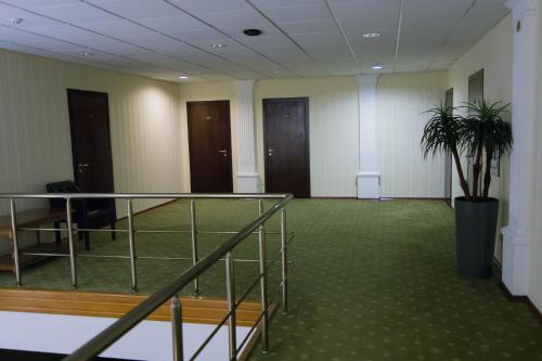 a room with a hallway with a plant in it at Hotel Villa Natali in Chişinău