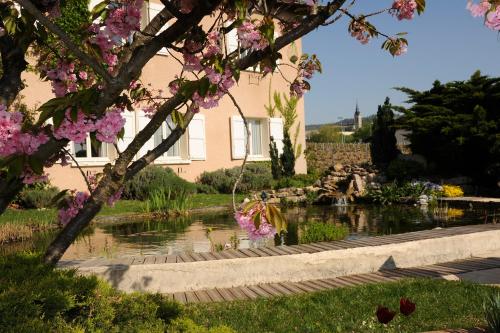 Jardín al aire libre en Logis Hotel Des Grands Vins