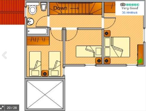 a floor plan of a small house at 3 Bedroom Town House - Historic Centre of Cascais. 100 mts from the beach and centre of Cascais in Cascais