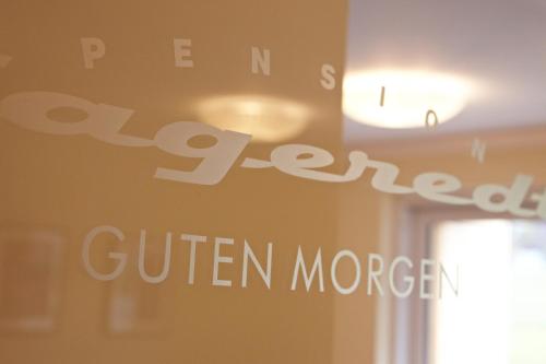 a sign that reads pacific gated kitchen morgue at Pension Jageredt in Nussbach