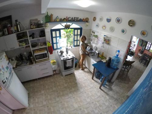 Dapur atau dapur kecil di Hostel Da Ilha De Sao Francisco Do Sul