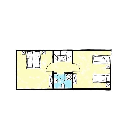 a floor plan of a house at Haus Sir Henry in Grömitz