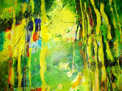 a painting of a forest with trees at Apartmenthotel Kaiser Karl in Bonn