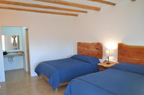 Un pat sau paturi într-o cameră la Hotel Posada del Cobre