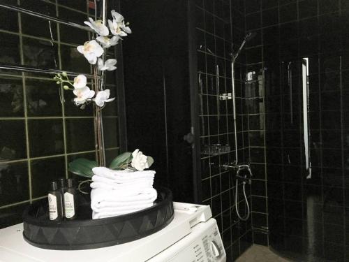 Kylpyhuone majoituspaikassa Roost Lapinrinne