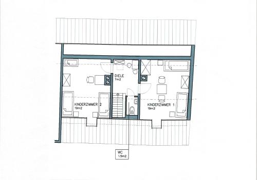 a floor plan of a house at Ferienhof "Die Schenkenau" in Bodelstadt