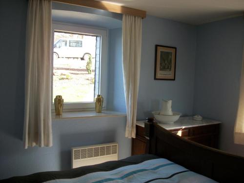 1 dormitorio con cama y ventana en FILD - Holiday Apartment, en Saint-Vith