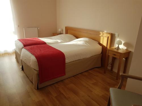 カブールにあるDomitys Le Carrouselのベッドルーム1室(赤い毛布付きのベッド1台付)