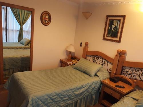 Кровать или кровати в номере Hotel Del Parque