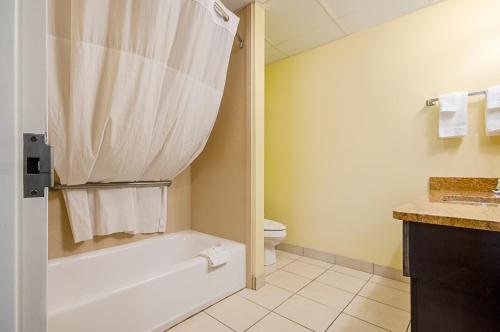 a bathroom with a tub and a toilet and a sink at Quality Inn & Suites Glenmont - Albany South in Glenmont