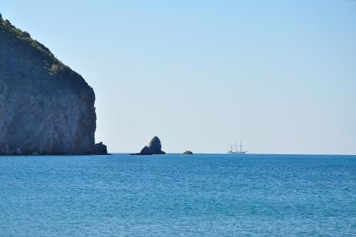 an island in the middle of the ocean at Apartments Villa Marija in Petrovac na Moru