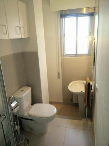 a bathroom with a toilet and a sink at VUT Skyline in Segovia