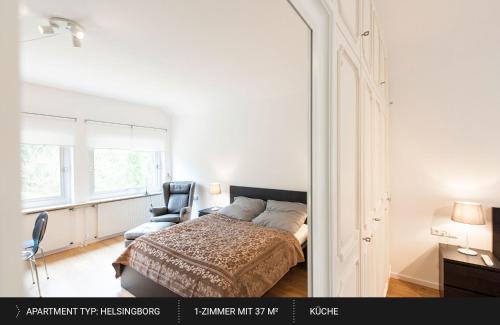 Ένα ή περισσότερα κρεβάτια σε δωμάτιο στο HEJ Apartments Bayreuth