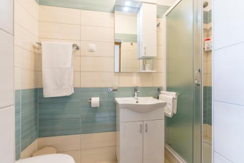 Koupelna v ubytování Apartmani Bezmalinović