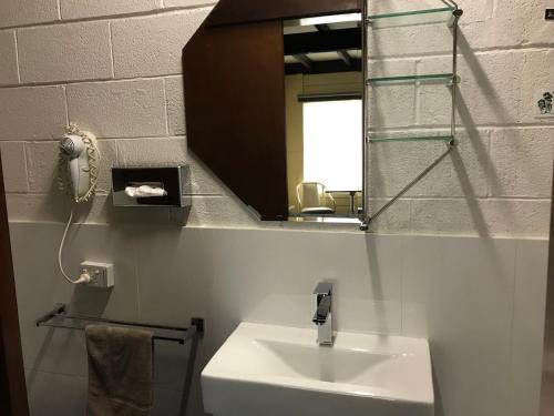 A bathroom at Benjamin Singleton Motel